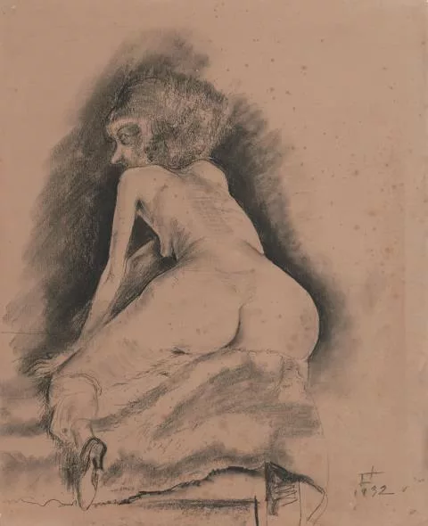 Otto Dix — Hockender weiblicher Akt
