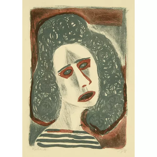 Otto Dix — Frauenkopf. - Blindes Kind — Galerie Kornfeld