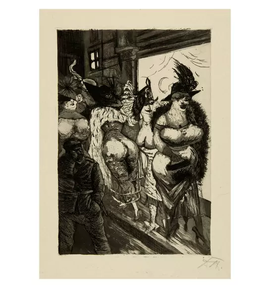 Otto Dix — Frontsoldat in Brüssel Blatt 34 der Folge "Der Krieg" — Galerie Kornfeld