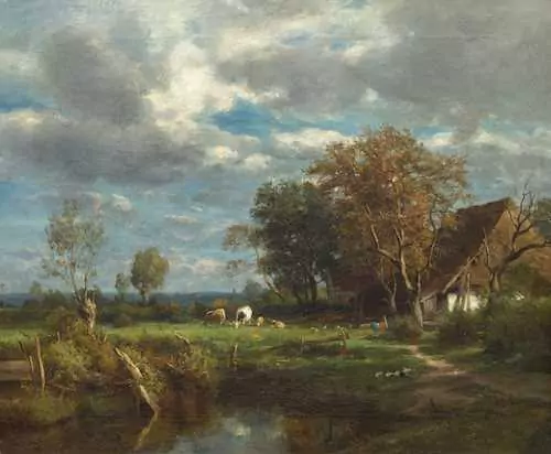 OTTO FRÖLICHER — Gehöf in Oberbayern. Nach 1876. — Koller Auktionen