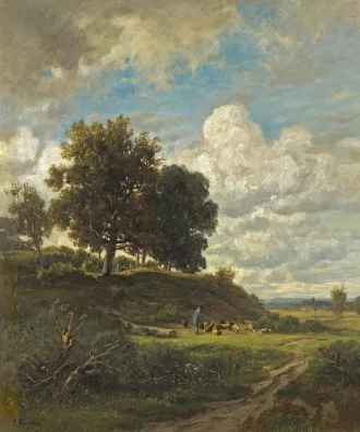 Otto Frölicher — Landschaft mit Schafherde, um 1880