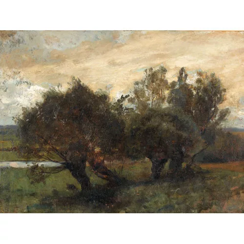 Otto Frölicher — Weidenbäume am Flussufer.