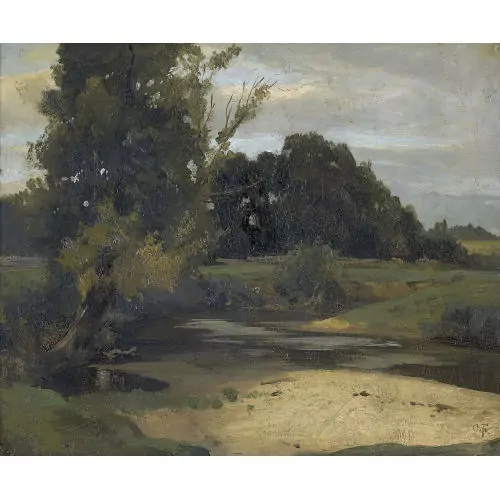 Bewaldete Landschaft mit Bach