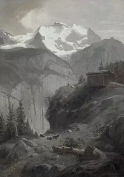 OTTO FRÖLICHER — View of the Jungfrau from the path to Mürren. — Koller Auktionen