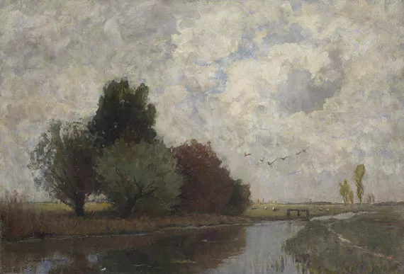 Otto Gampert — Flusslandschaft im Dachauer Land