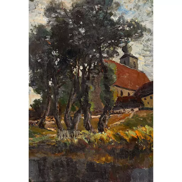 Landschaft mit Kirche