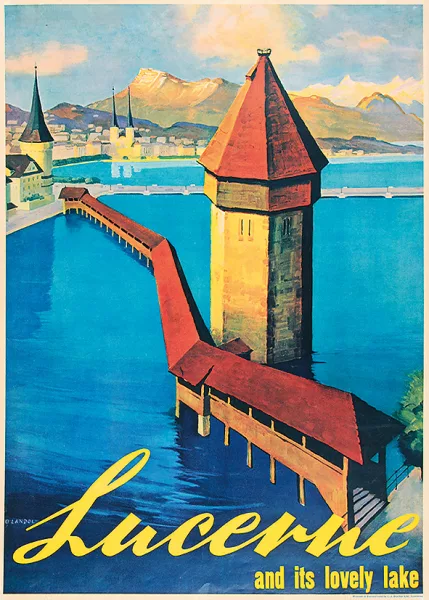 Otto Landolt — Lucerne and its lovely lake, 1936