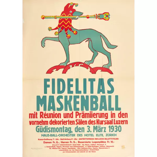 "Fidelitas Maskenball Luzern 1930"