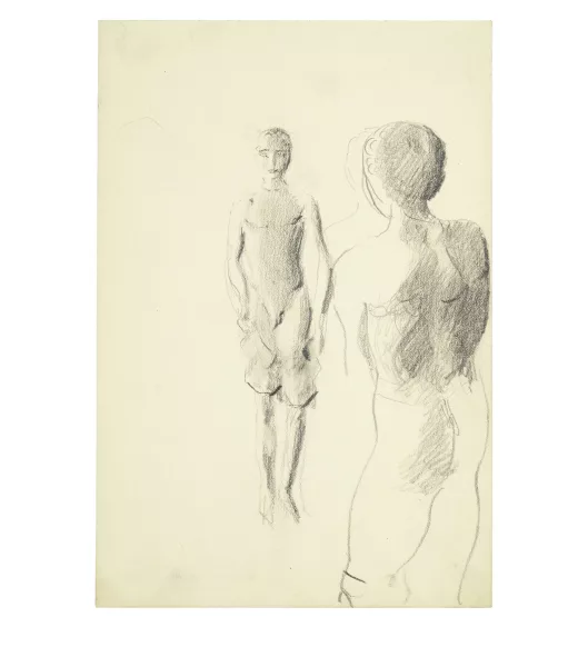 Otto Meyer-Amden — Entkleidung, Studie für zwei Figuren