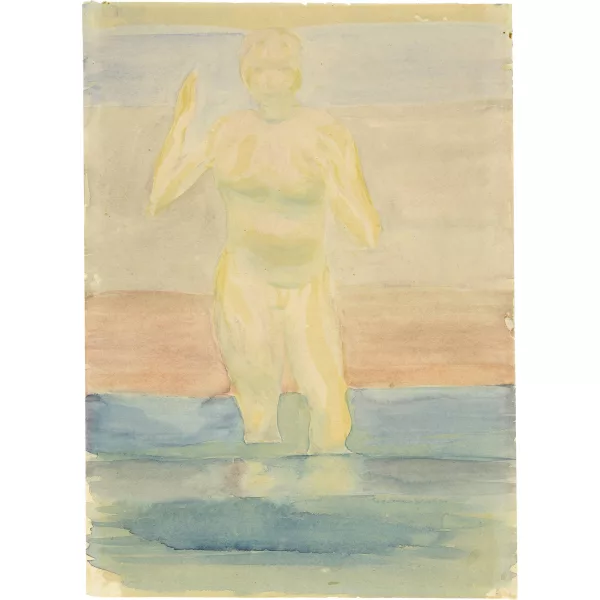 Otto Meyer-Amden — Stehender Jüngling im Wasser