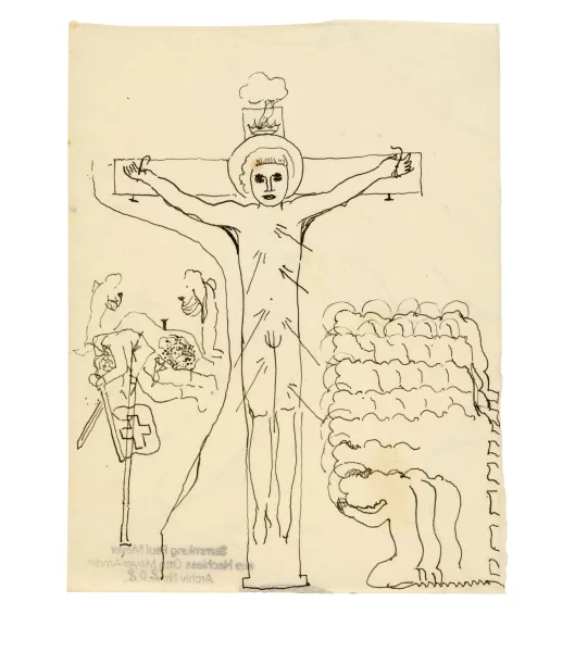 Otto Meyer-Amden — Ans Kreuz genagelter Märtyrer-Knabe (Heiliger Sebastian)