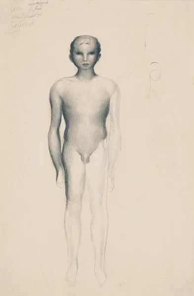 Otto Meyer-Amden — Frontaler, stehender Knabenakt