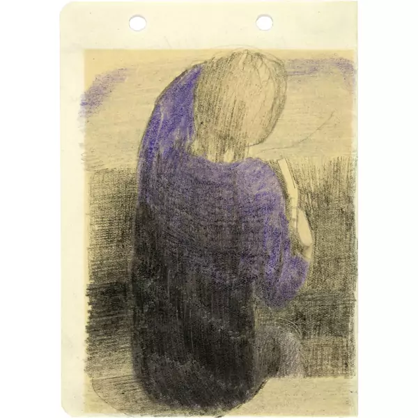 Otto Meyer-Amden — Sitzender Knabe von hinten gesehen, rechts in der Hand ein Buch, der linke Arm hochgestreckt — Galerie Kornfeld