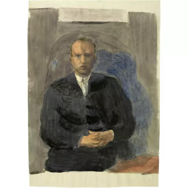 Otto Meyer-Amden — Portrait eines sitzenden jungen Mannes — Galerie Kornfeld