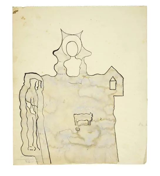 Otto Meyer-Amden — Sinnbild (Hirte mit Stock und Kuh) — Galerie Kornfeld