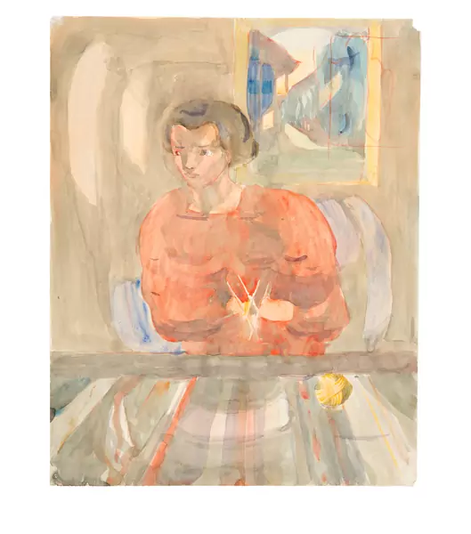 Otto Meyer-Amden — Strickende Frau — Galerie Kornfeld