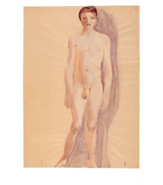 Otto Meyer-Amden — Knabenakt, vor violettem Hintergrund — Galerie Kornfeld