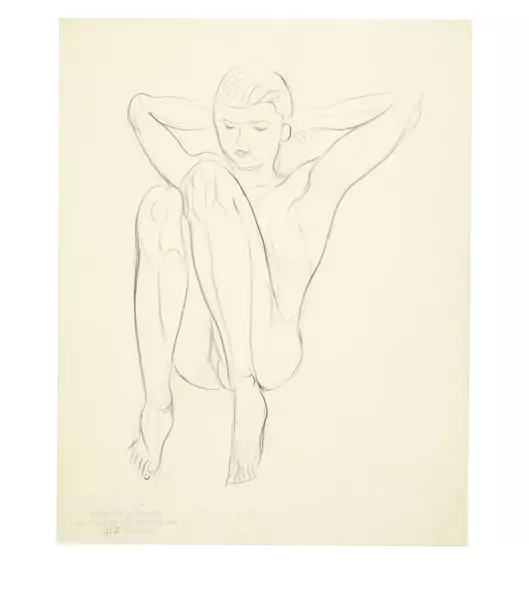 Otto Meyer-Amden — 3 Studien zu "Sitzender Knabenakt mit angewinkelten Beinen" — Galerie Kornfeld