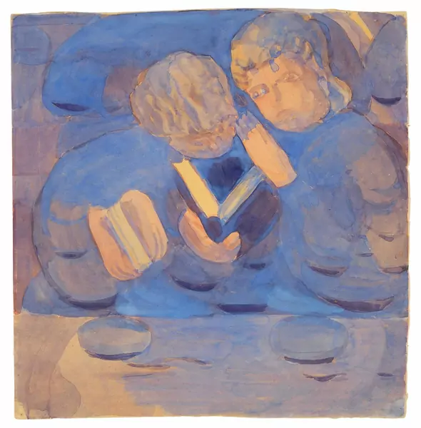 Otto Meyer-Amden — Vorbereitung. Studie mit sich Zuneigenden — Galerie Kornfeld