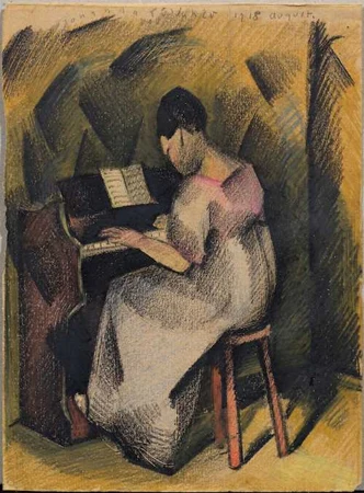 OTTO MORACH — Frau am Harmonium. 1918. — Koller Auktionen