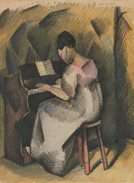OTTO MORACH — Dame am Harmonium. 1918. — Koller Auktionen