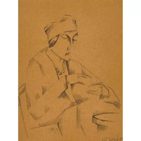 Sitzende Frau