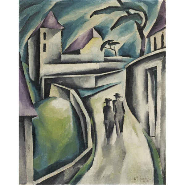 Otto Morach — ZWEI MÄNNER AUF DER STRASSE, 1918 - rectoTWO MEN ON A STREET, 1918 - rectoDREI FIGUREN VON HINTEN - versoTHREE FIGURES FROM THE BACK - verso