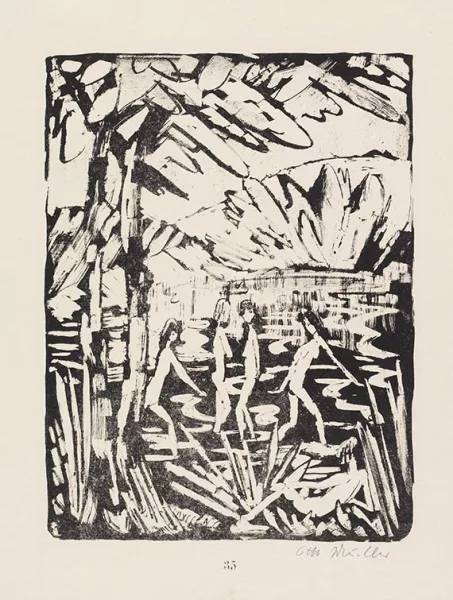 Otto Müller — Fünf Mädchen am Waldteich