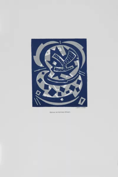 Otto Nebel — 20 Blätter: Können ist höchstes Wissen (2); Kunst übertrifft das Richtige um das Schöne (2); Die Undinge sind keine Sinnbilder (2); Nur Gemeistertes lehrt zuverlässig (2); Einsehen ist noch mehr als sehen (2); usw., 1973