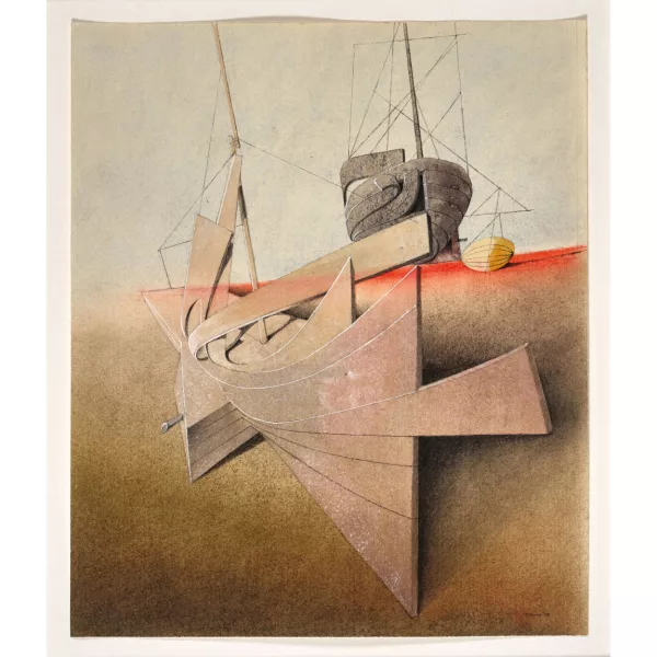 Otto Tschumi — Schiffe am Strand.