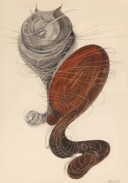 Otto Tschumi — Sitzender Kater", 1950