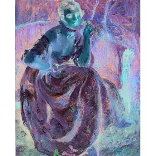 Otto Vautier — Sitzende Dame mit einer Blume in der Hand.