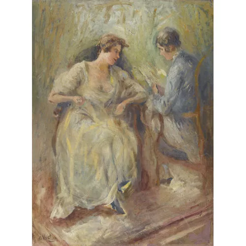 Otto Vautier — Sitzende Dame mit Vorleserin.