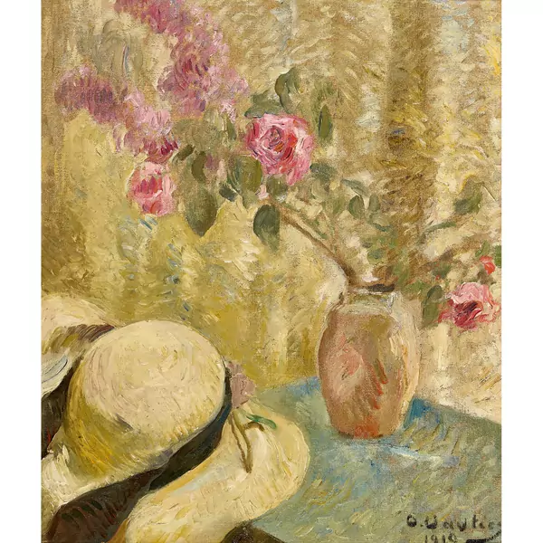 Bouquet de fleurs et chapeau