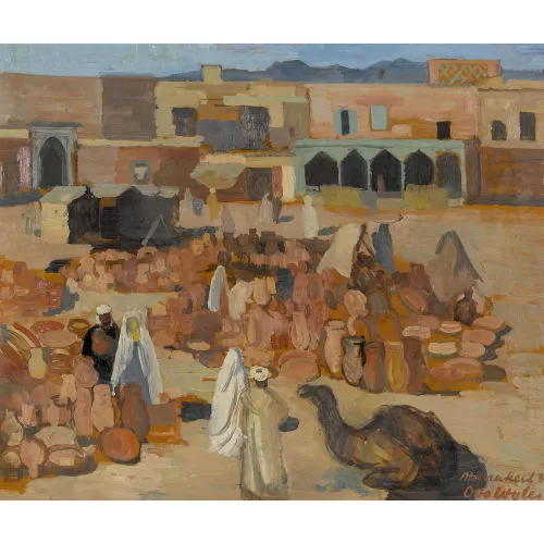 Otto Wyler — "Töpfermarkt in Marrakesch".