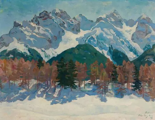 OTTO WYLER — Sicht von Ftan auf den Piz Pisoc. 1919. — Koller Auktionen