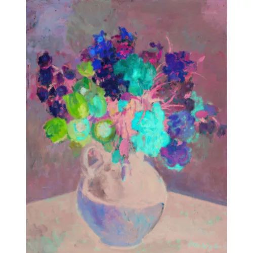 Otto Wyler — Stillleben mit Blumen in einer Henkelvase.