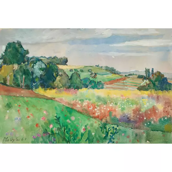 "Sommerlandschaft im Waadtland. Féchy"
