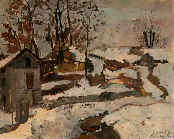 Winterlandschaft mit Haus