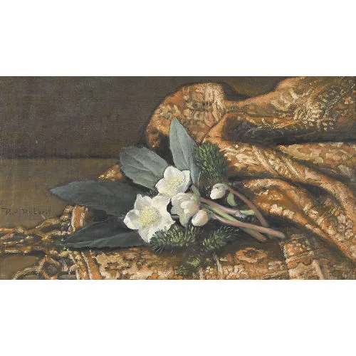 Paul-André Robert — Christrosen auf einem rötlichen Teppich.
