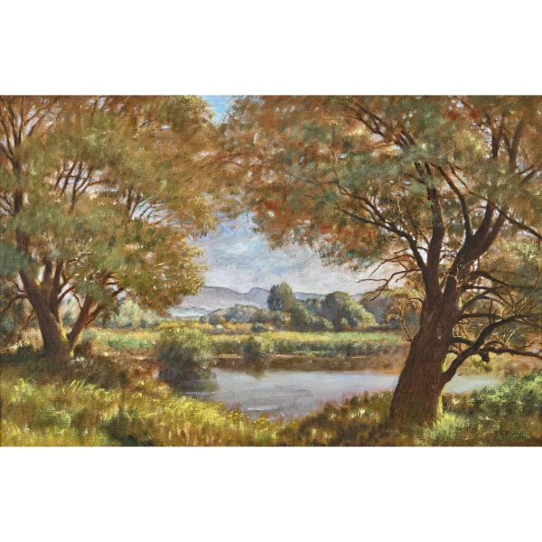 Paul-André Robert — Paysage estival avec étang.