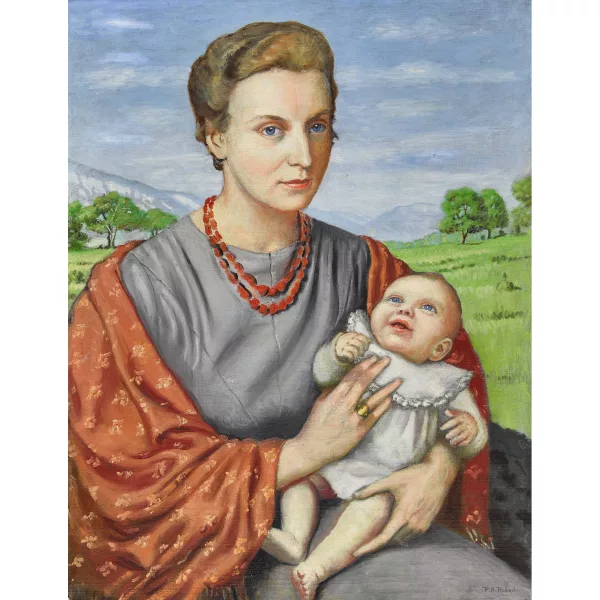 Paul-André Robert — Mutter und Kind in Sommerlandschaft.