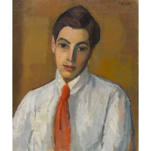 Paul Basilius Barth — Porträt eines jungen Mannes mir roter Krawatte.