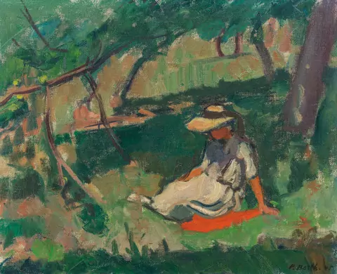 Figur im Garten, 1945