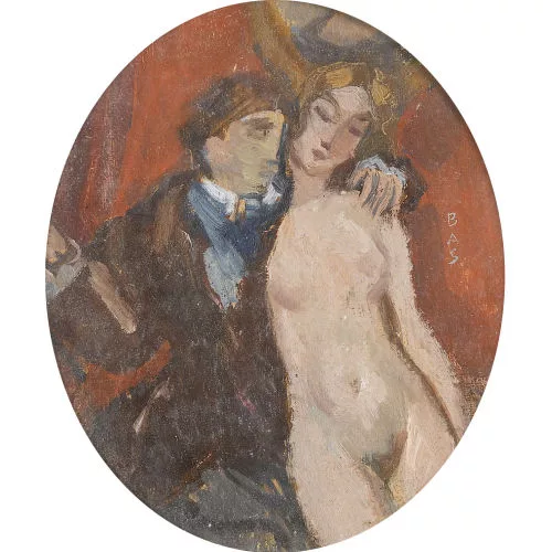 Paul Basilius Barth — Galanter Herr mit unbekleideter Frau.