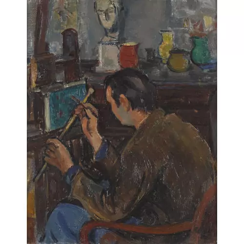 "Junger Maler bei der Arbeit"