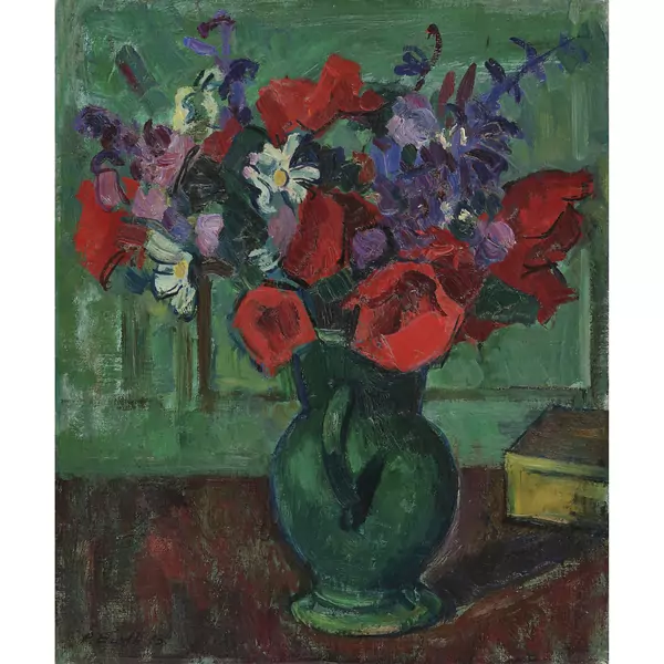 Stillleben mit bunten Blumen