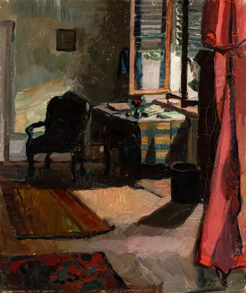 Interieur mit offenem Fenster. 1907