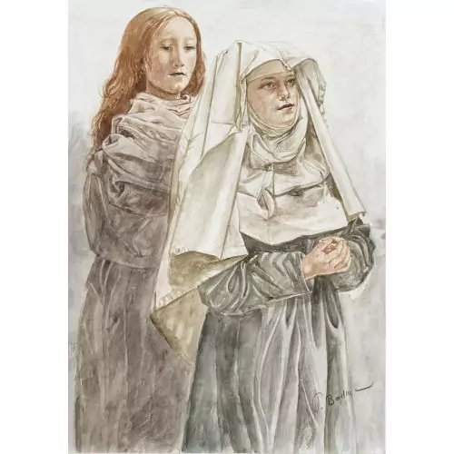 Betende Nonne mit junger Frau