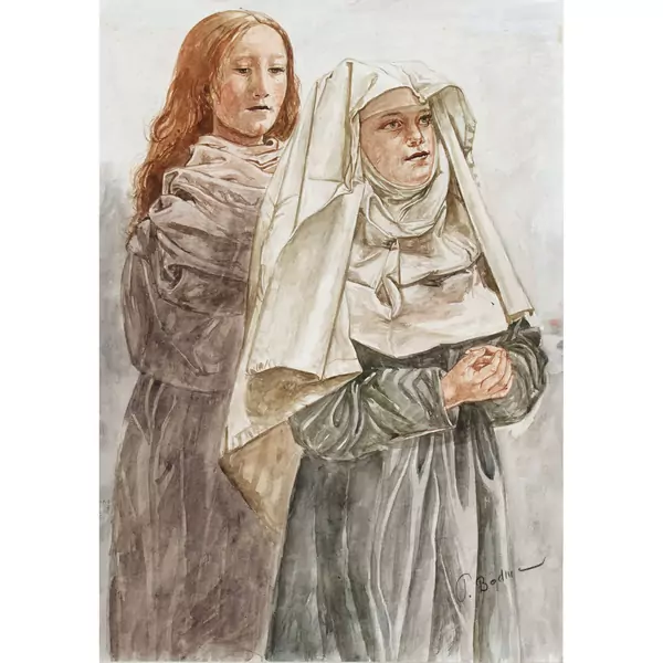 Betende Nonne mit junger Frau